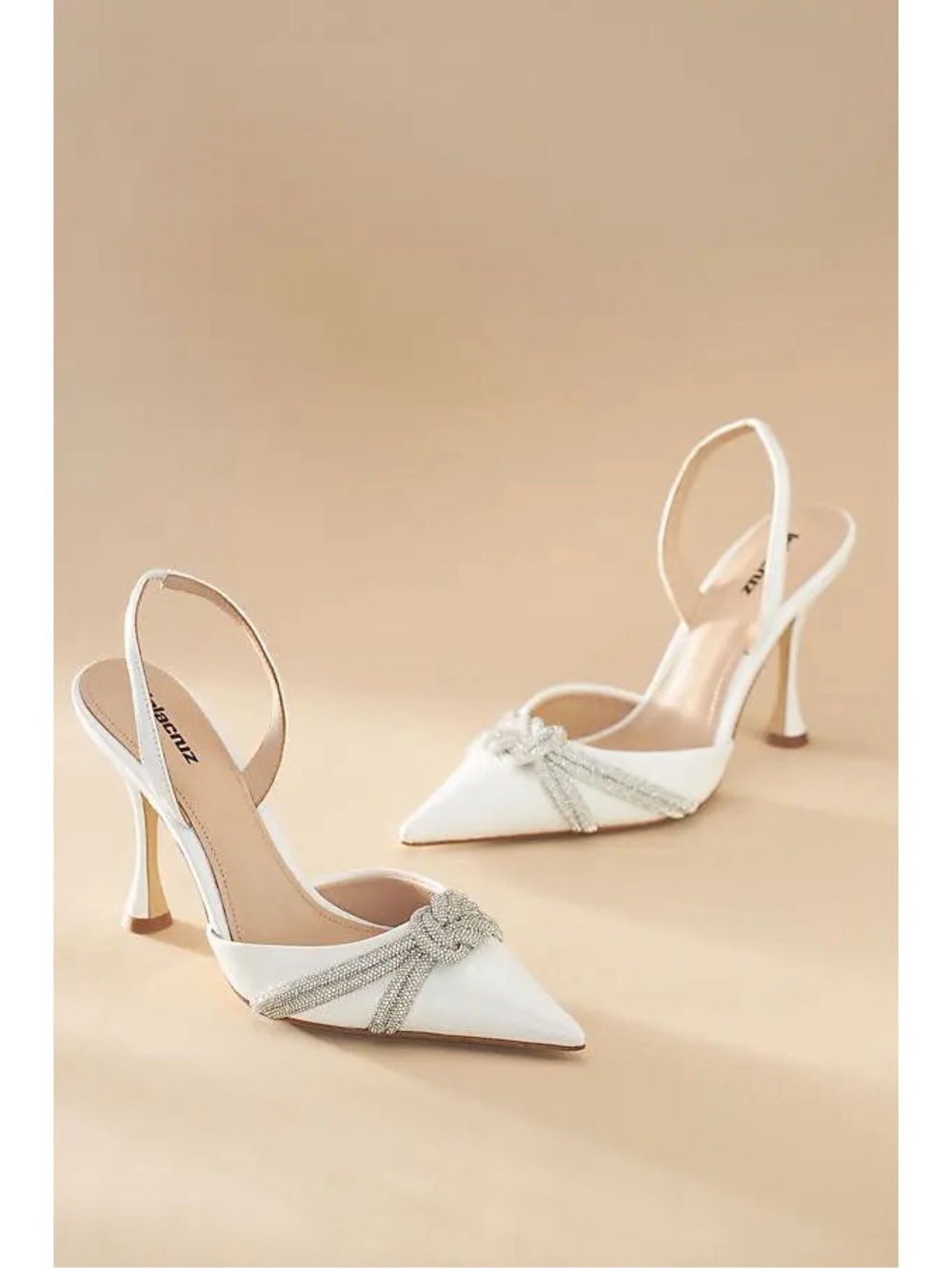 NWT Lola Cruz Alice Pumps 80 in Blanco White Silver Bejeweled Crystal Bridal